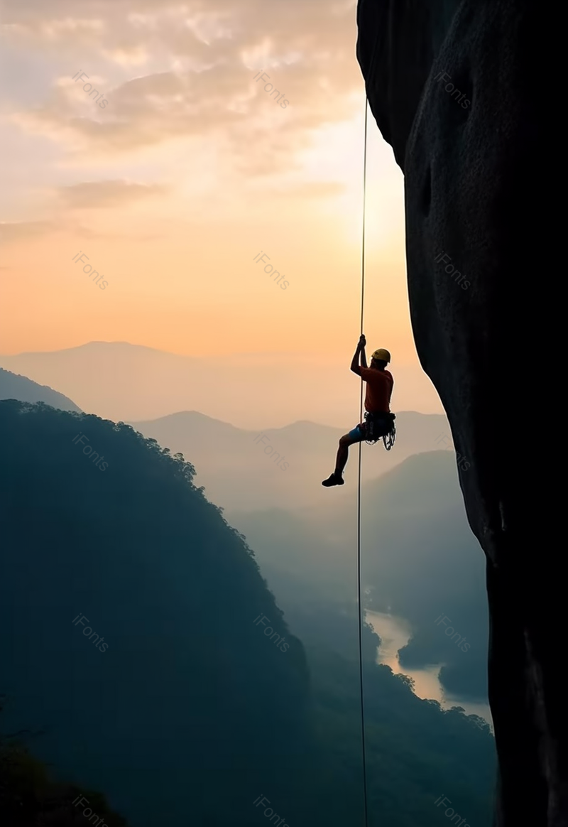 中年男人悬崖上攀岩从高处落下,高清,摄影图,摄影图片,图片大全,摄影图免费下载